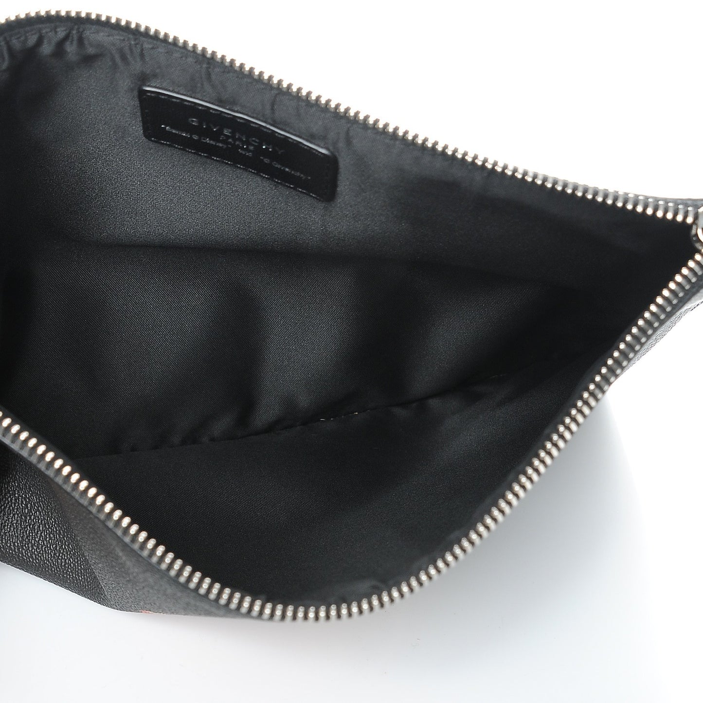 Textured Coated Canvas Bambi Print Medium Cosmetic Pouch Black