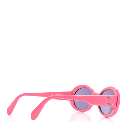 Chanel Acetate Crystal Round Sunglasses Pink 4 of 6