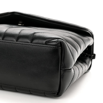 Saint Laurent Calfskin Y Quilted Monogram Monochrome Small Loulou Chain Satchel Black 10 of 12