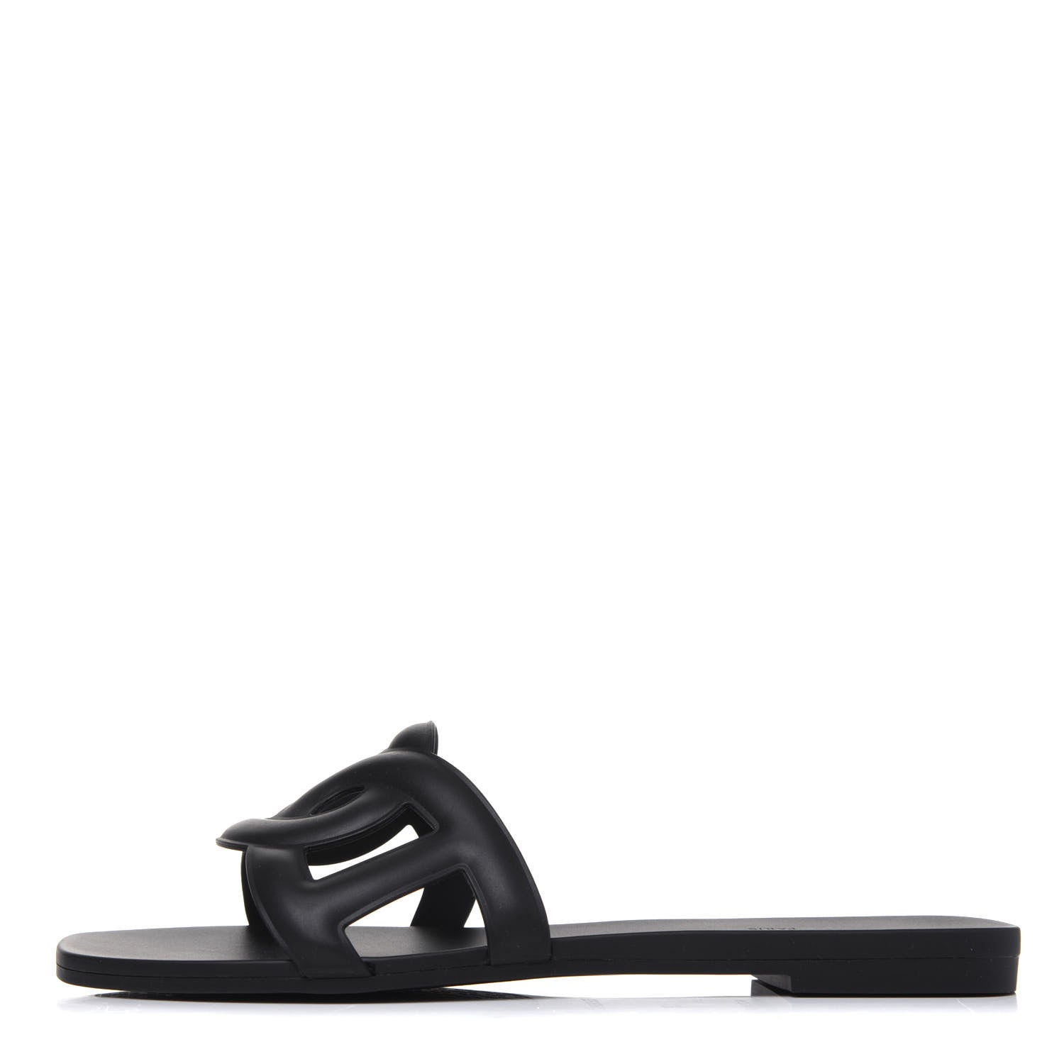 Hermes Rubber Aloha Sandals 36 Black 1 of 8