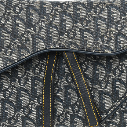 Christian Dior Monogram Double Saddle Bag Navy Blue 8 of 12