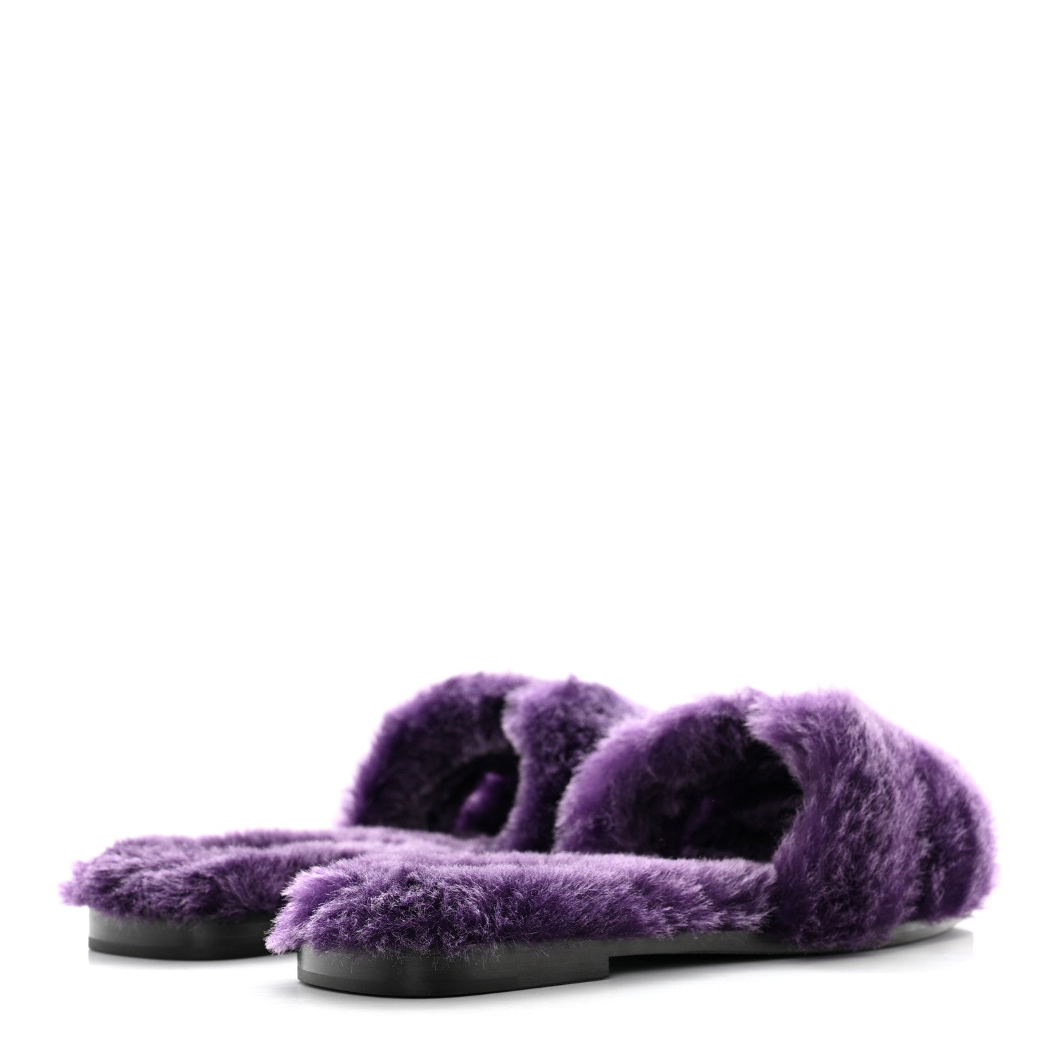 Hermes Woolskin Oran Sandals 36.5 Violet Fonce 4 of 9