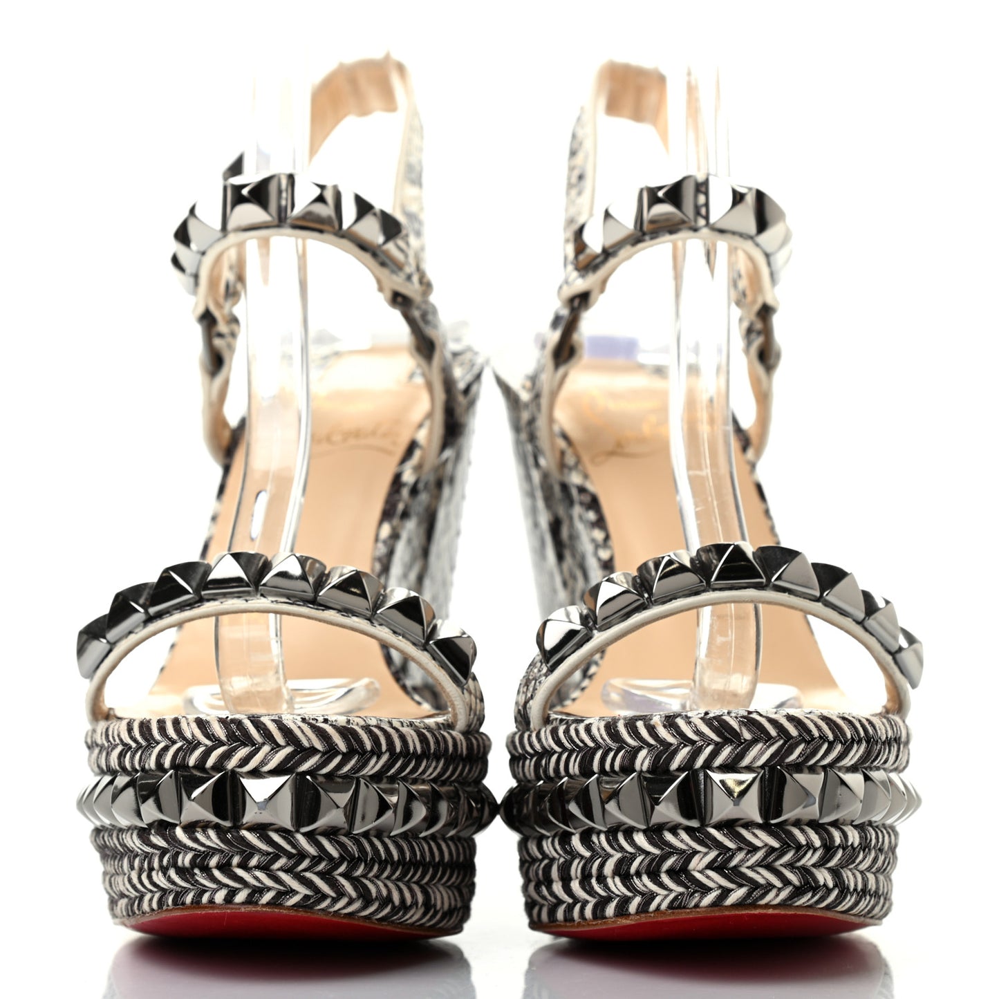 Watersnake Print Cataclou 120 Wedge Sandals 35 Roccia Gun Metal