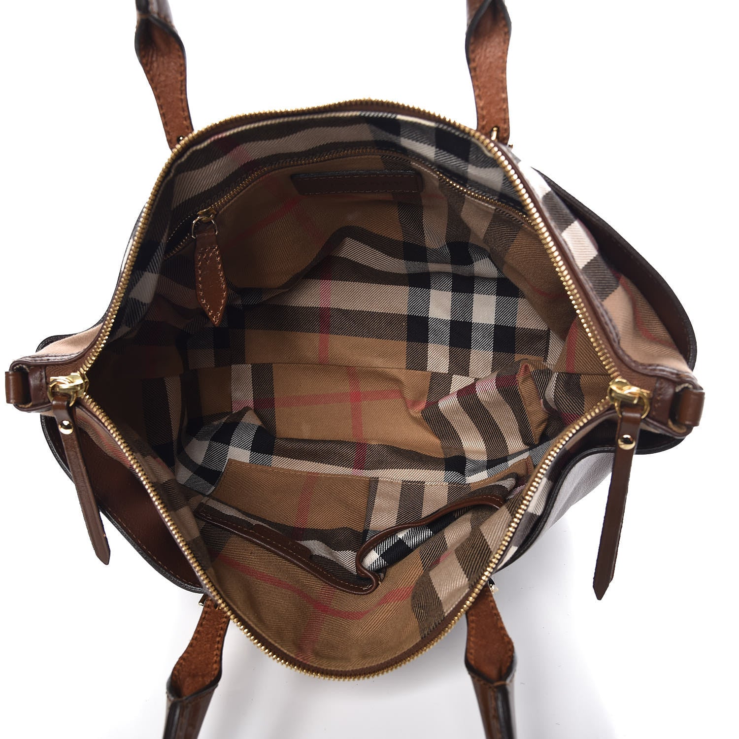 Burberry Calfskin House Check Small Salisbury Tote Brown 5 of 10