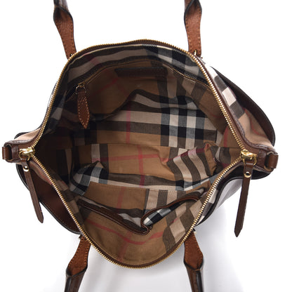 Burberry Calfskin House Check Small Salisbury Tote Brown 5 of 10