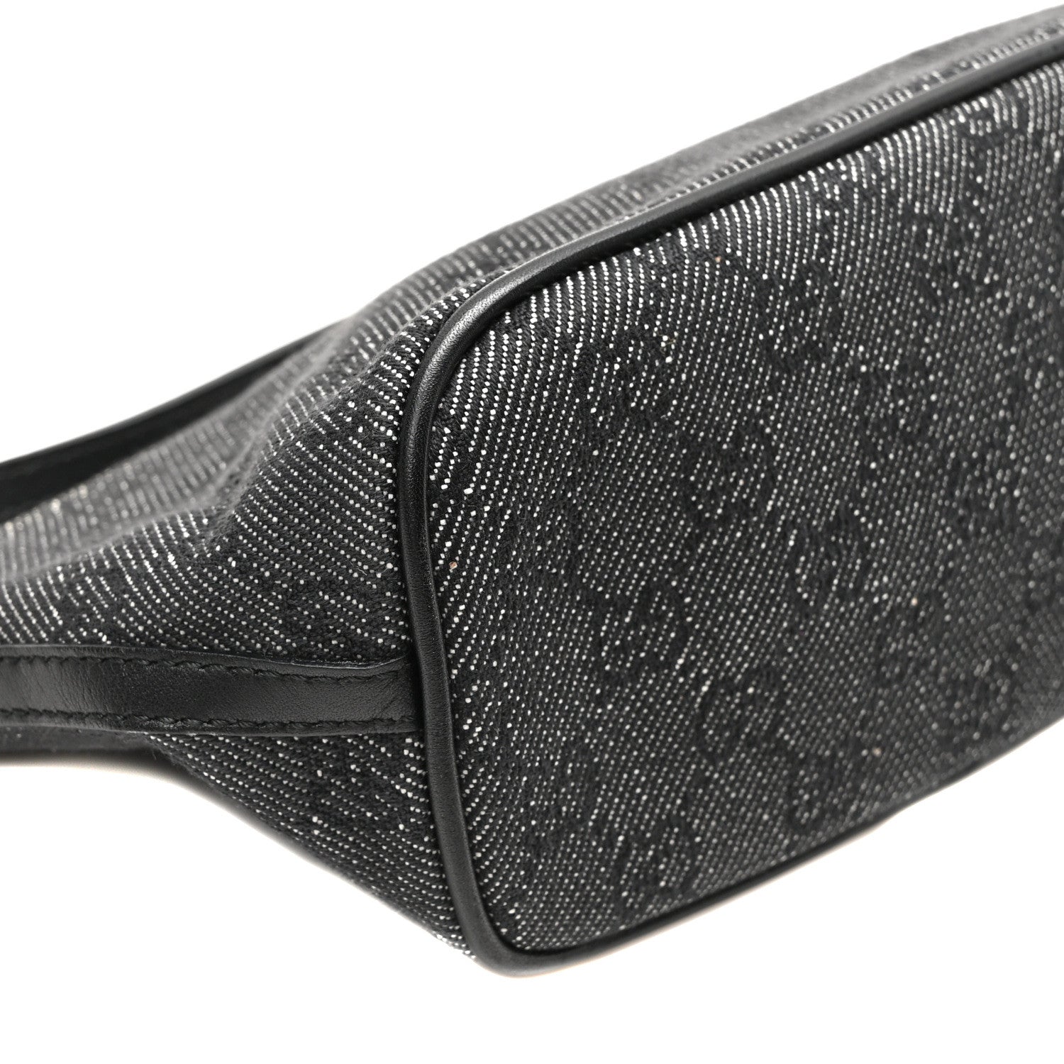 Gucci Denim Monogram Boat Pochette Black 9 of 10
