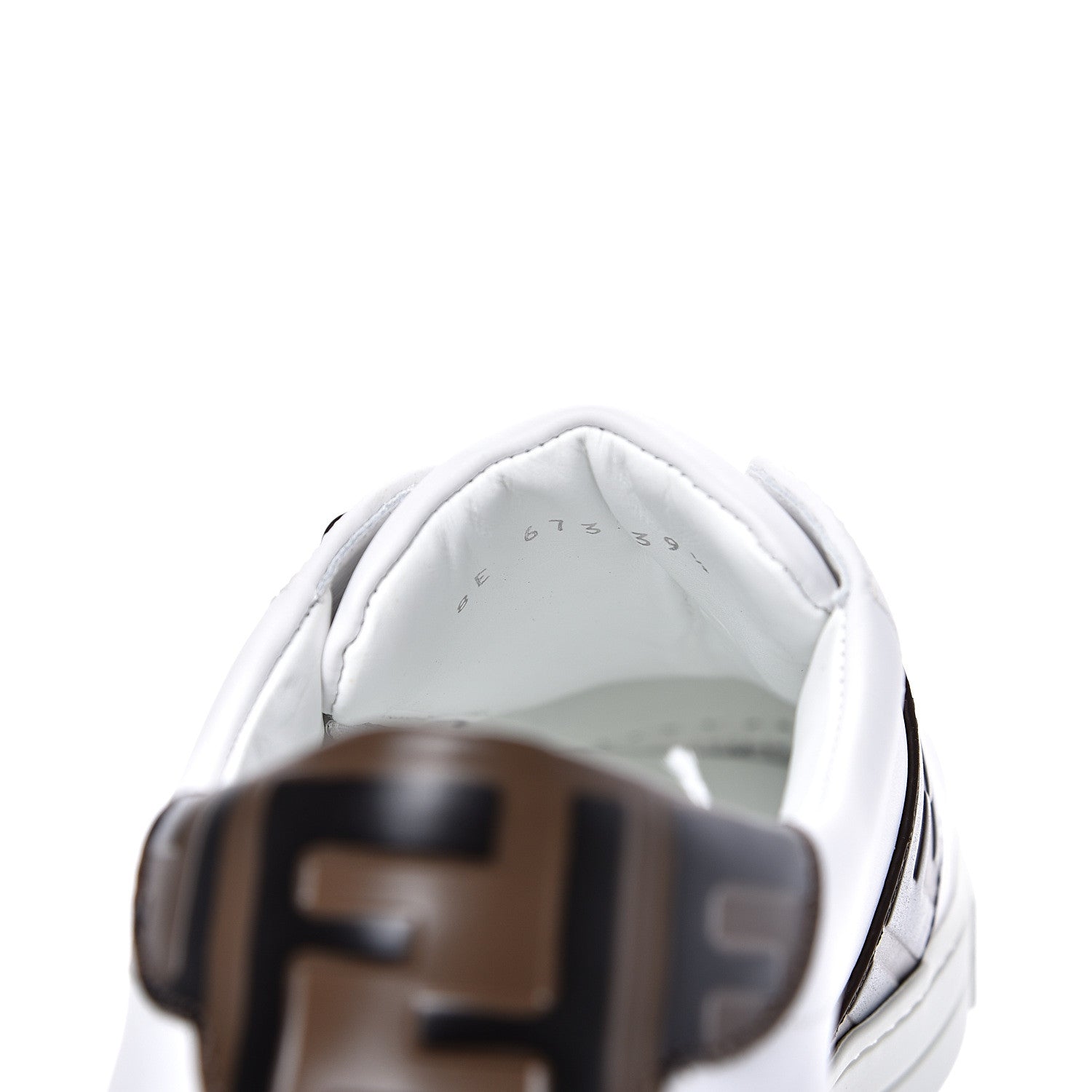 Fendi Vitello FF Embossed Womens Slip On Sneakers 39.5 Ultra White Maya Black 8 of 10
