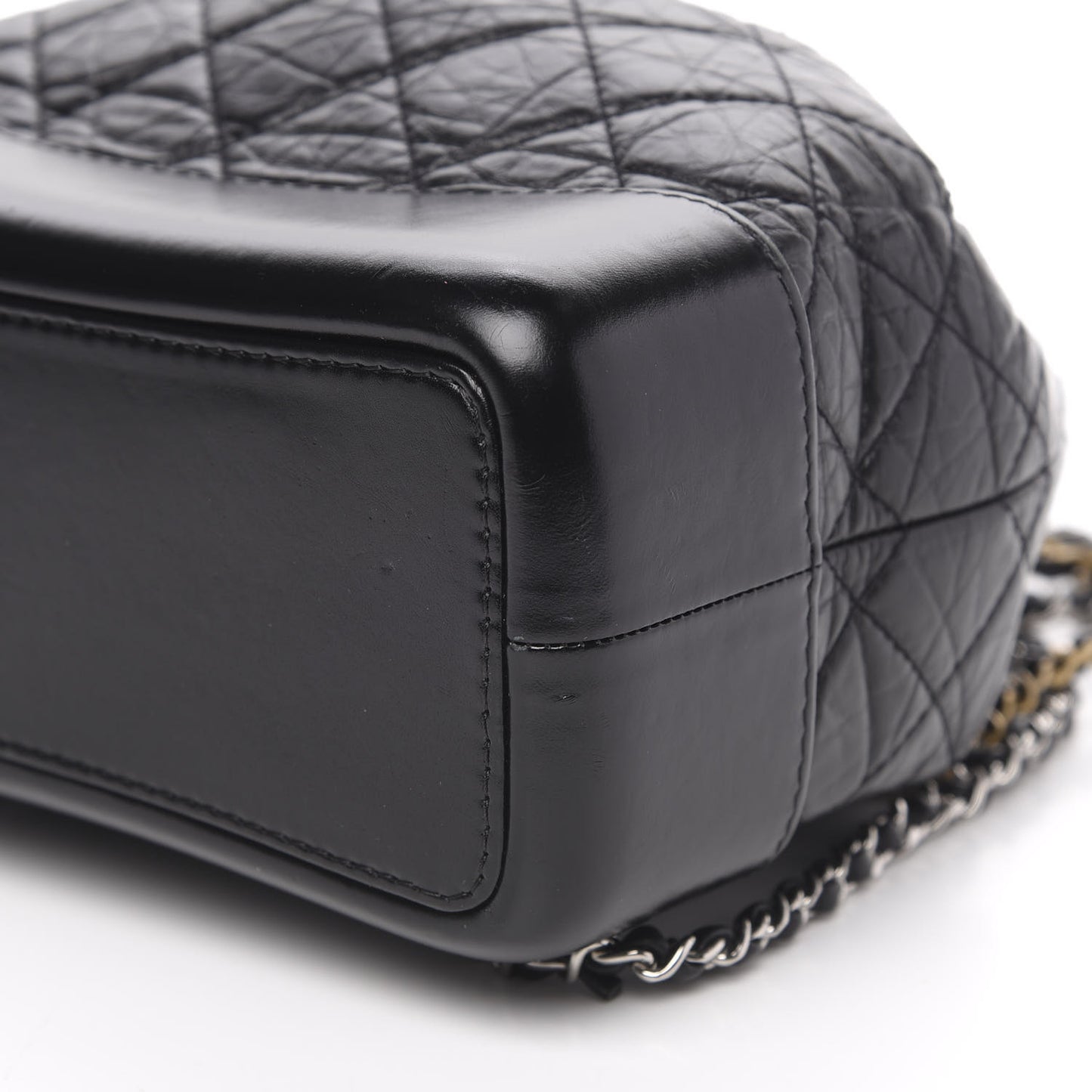 Aged Calfskin Quilted Small Gabrielle Backpack Black