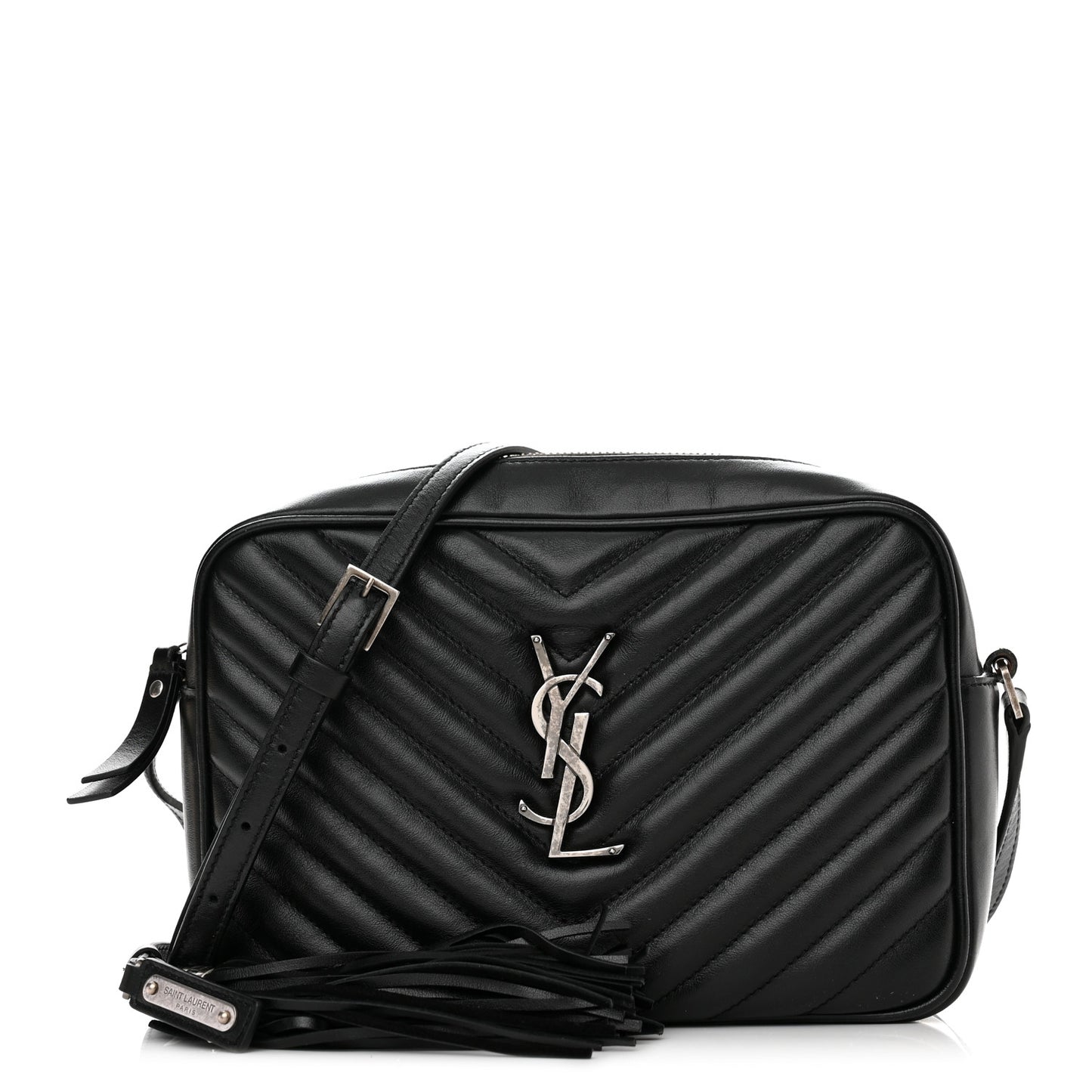 Calfskin Matelasse Monogram Lou Camera Bag Black