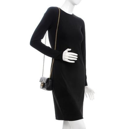 Gucci Calfskin Matelasse Super Mini GG Marmont Shoulder Bag Black 3 of 15