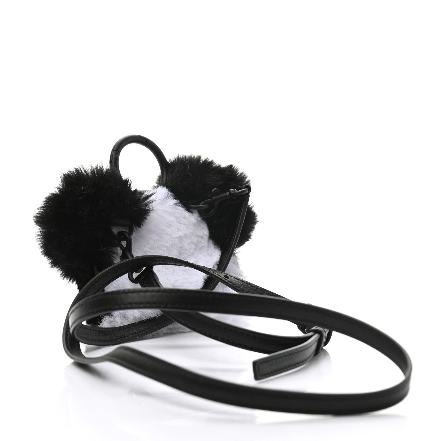 Balenciaga Faux Fur Fluffy Panda Earpods Holder Black 3 of 6