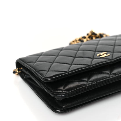 Chanel Lambskin Quilted Wallet On Chain WOC Black 9 of 11