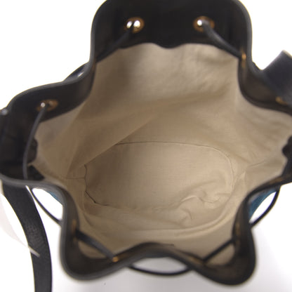 Gucci Velvet GG Monogram Web Bucket Bag Blue Beige 5 of 10