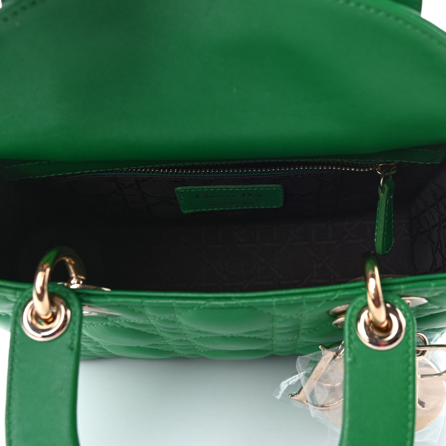 Christian Dior Lambskin Cannage Small Lucky Badges My Lady Dior Green 4 of 4