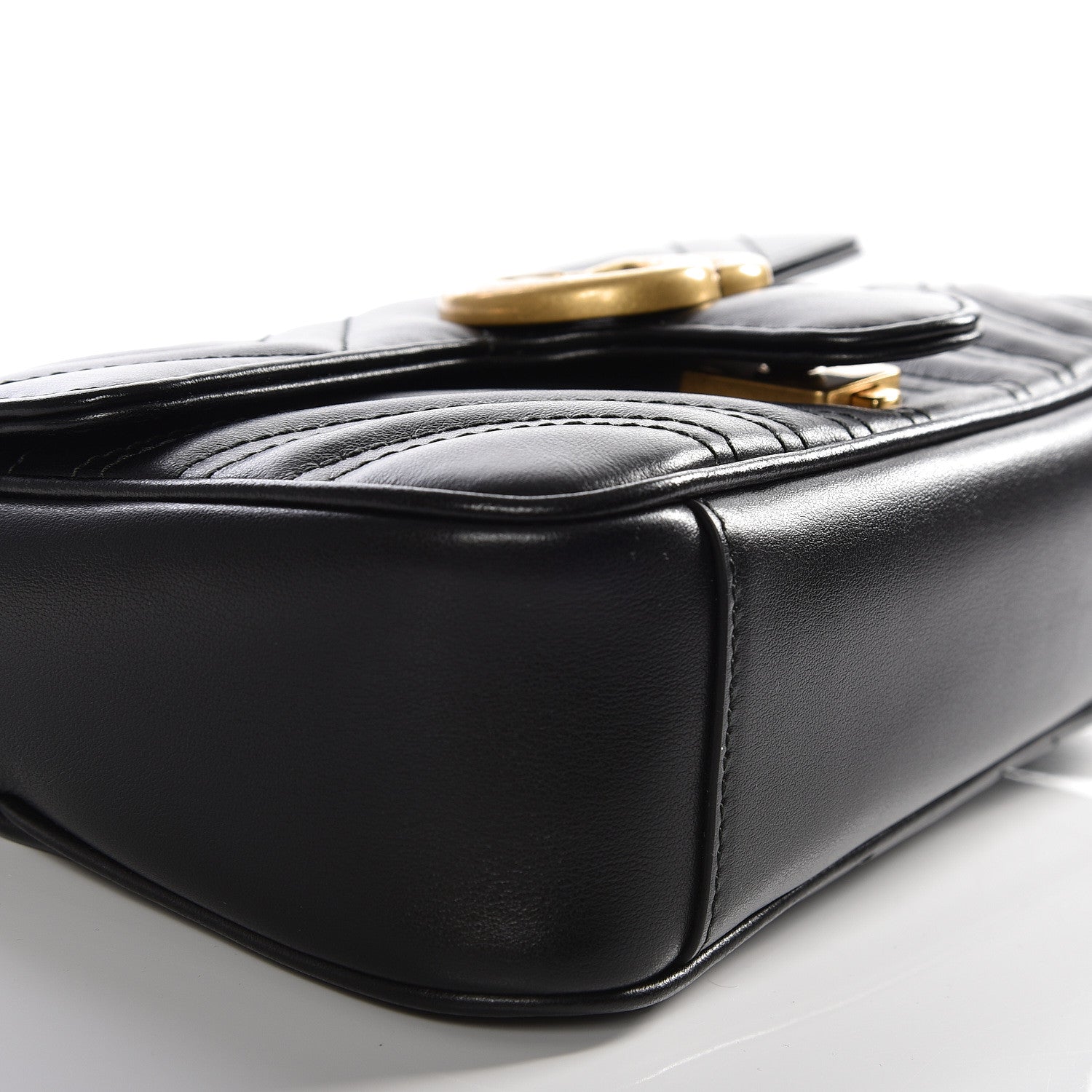 Gucci Calfskin Matelasse Mini GG Marmont Shoulder Bag Black 5 of 8