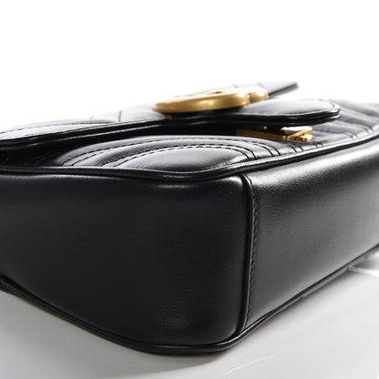 Gucci Calfskin Matelasse Mini GG Marmont Shoulder Bag Black 5 of 8