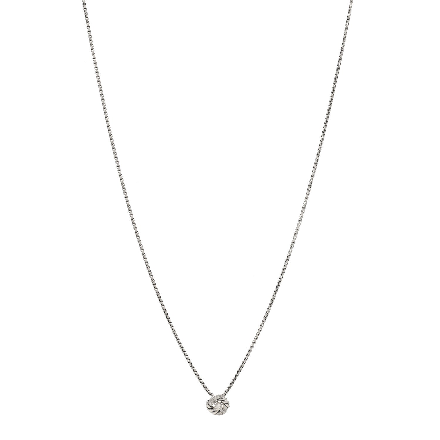David Yurman Sterling Silver Diamond Petite Infinity Pendant Necklace 1 of 3