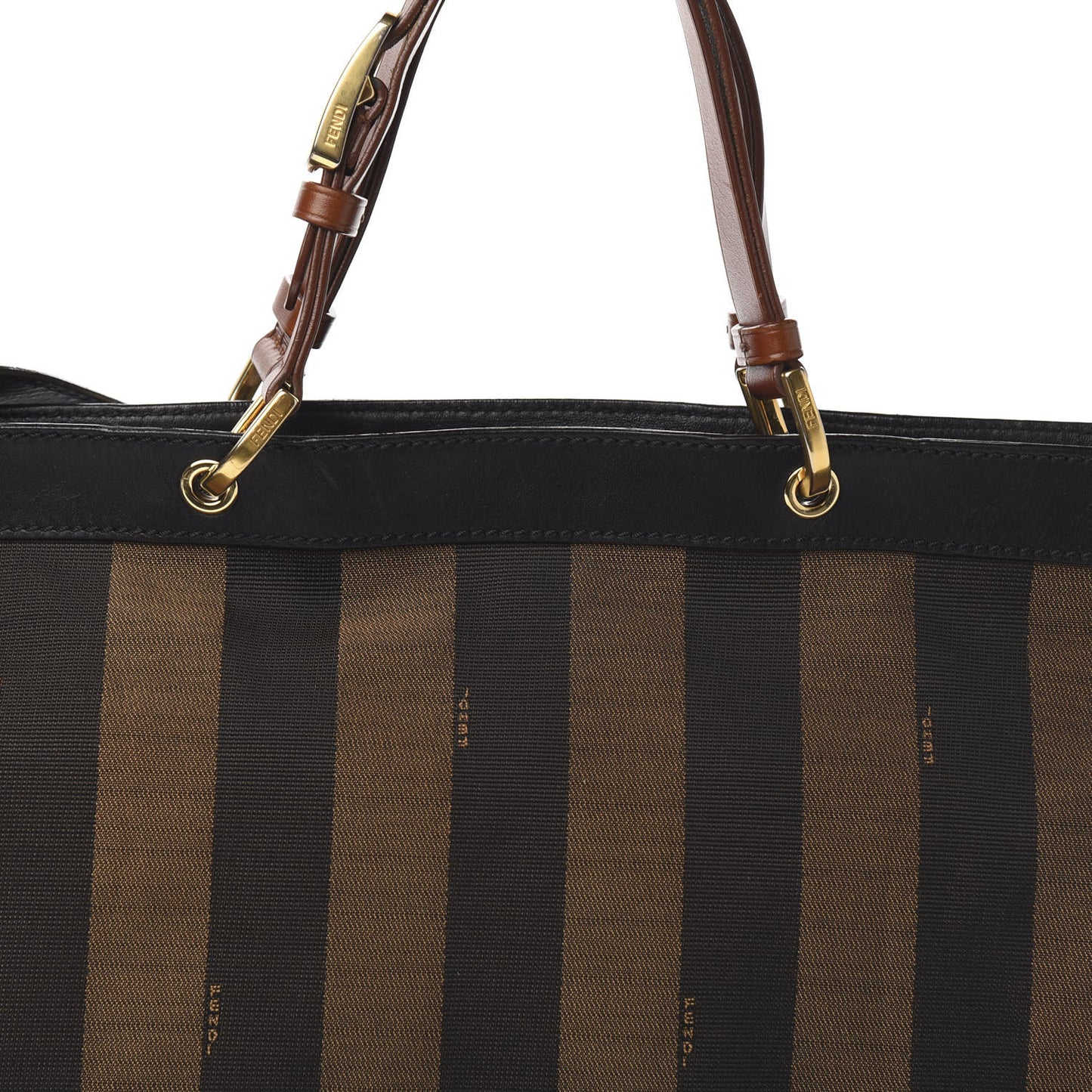 Pequin Cuoio Vegetale Shoulder Tote Tobacco Black Cuoio
