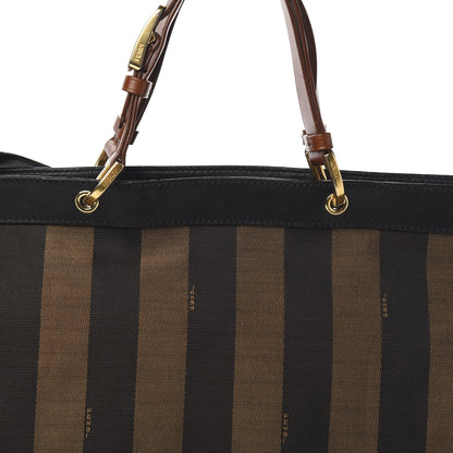 Fendi Pequin Cuoio Vegetale Shoulder Tote Tobacco Black Cuoio 13 of 13