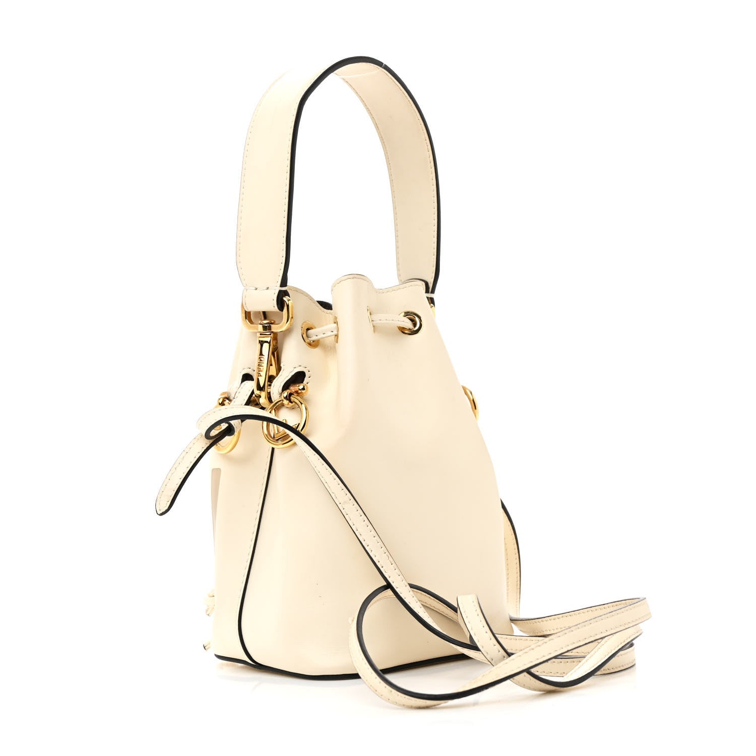 Fendi Vitello King F is Fendi Logo Embossed Mini Mon Tresor Bucket Bag White 3 of 13