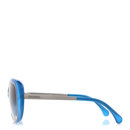 Chanel Acetate Oversized Frame Sunglasses 6045-T Blue 3 of 8