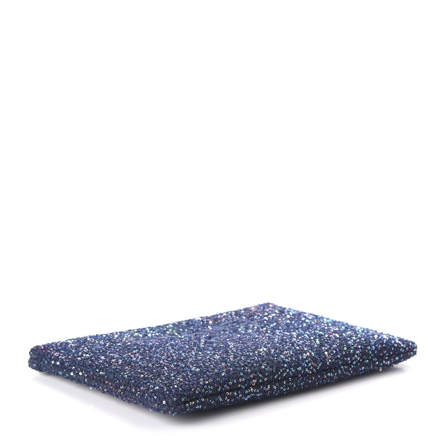 Canvas Sequin Medium Deauville Cosmetic Pouch Blue