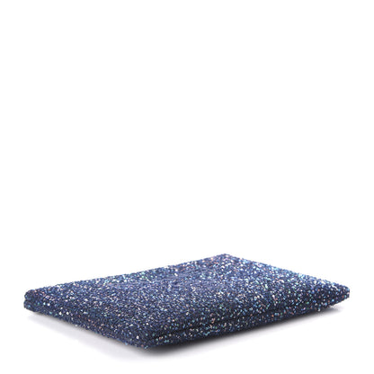 Chanel Canvas Sequin Medium Deauville Cosmetic Pouch Blue 4 of 11