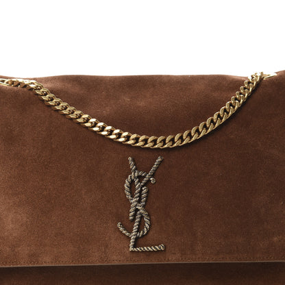 Saint Laurent Suede Braided Monogram Large Kate Satchel Brown 11 of 11