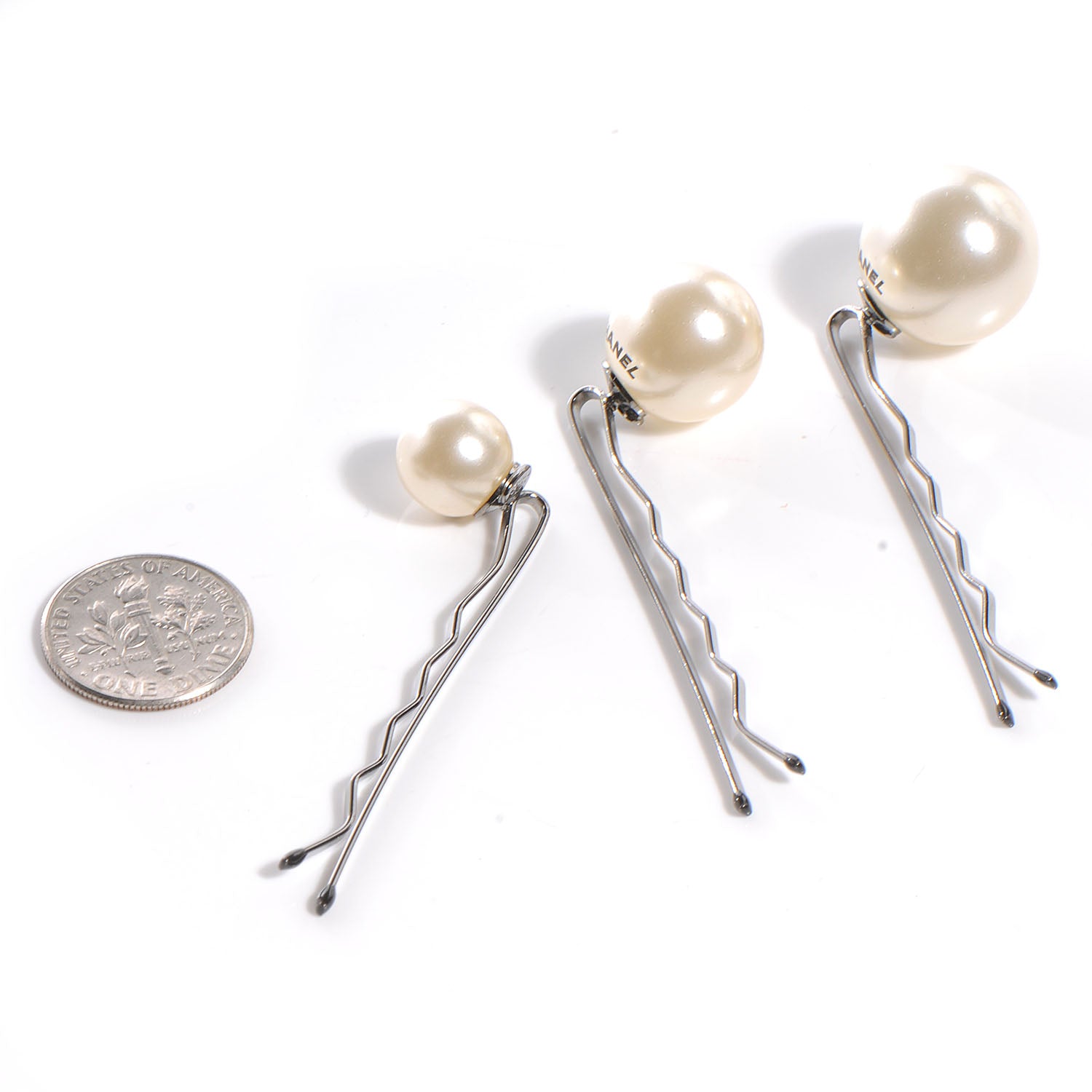 Chanel Pearl CC Set of 3 Hair Clip Barrettes 2 of 4