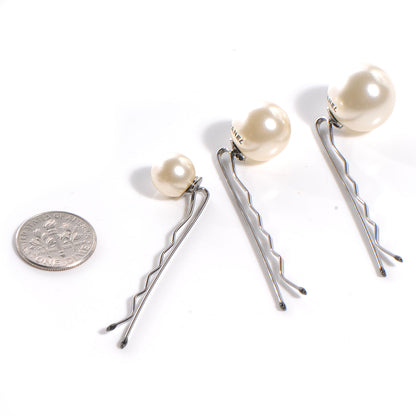 Chanel Pearl CC Set of 3 Hair Clip Barrettes 2 of 4