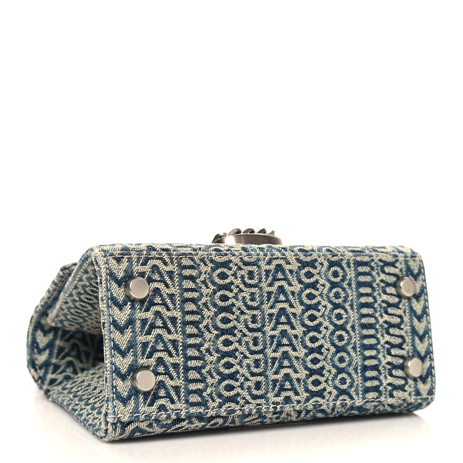 Marc Jacobs Denim Monogram The St Marc Mini Top Handle Bag Blue 4 of 10