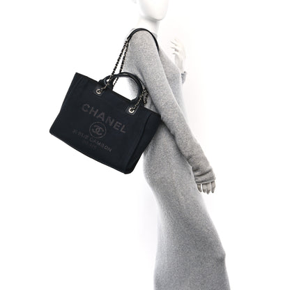 Chanel Mixed Fibers Small Deauville Tote Black 2 of 12