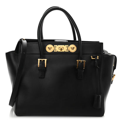 Versace Vitello Calfskin Signature Tote Black 1 of 12