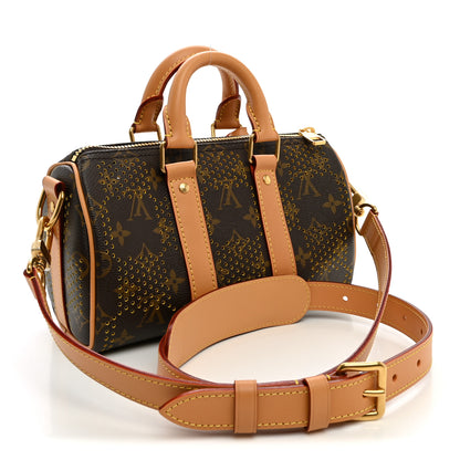 Louis Vuitton Grid Perforated Monogram Heritage Keepall Bandouliere 25 Yellow 2 of 8