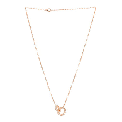 Cartier 18K Pink Gold Diamond Interlocking LOVE Paved Necklace 3 of 6