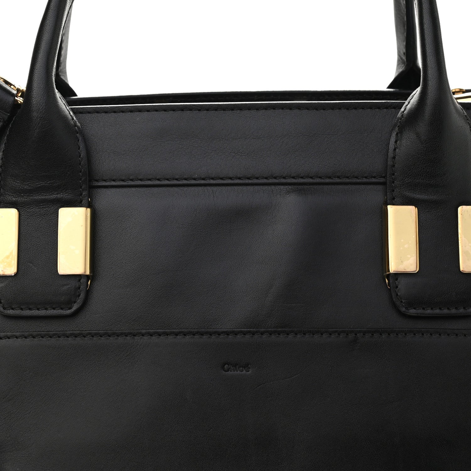 Chloe Calfskin Medium Alice Satchel Husky White 10 of 14