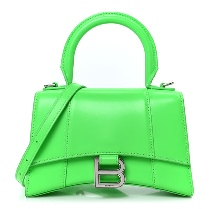 Balenciaga Shiny Box Calfskin Hourglass Top Handle Bag XS Fluo Green 1 of 11