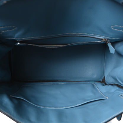 Hermes Taurillon Clemence BIRKIN 35 Blue Jean 5 of 10