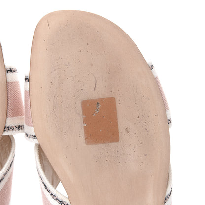 Christian Dior Canvas Rose Mutabilis Embroidered Dway Criss Cross Slide Sandals 37 Multicolor 11 of 12