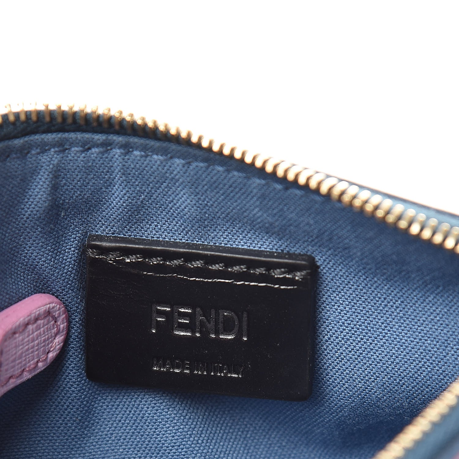 Fendi Vitello Elite Crystal Eye Monster Coin Pouch Key Case Cobalt Multicolor 6 of 7