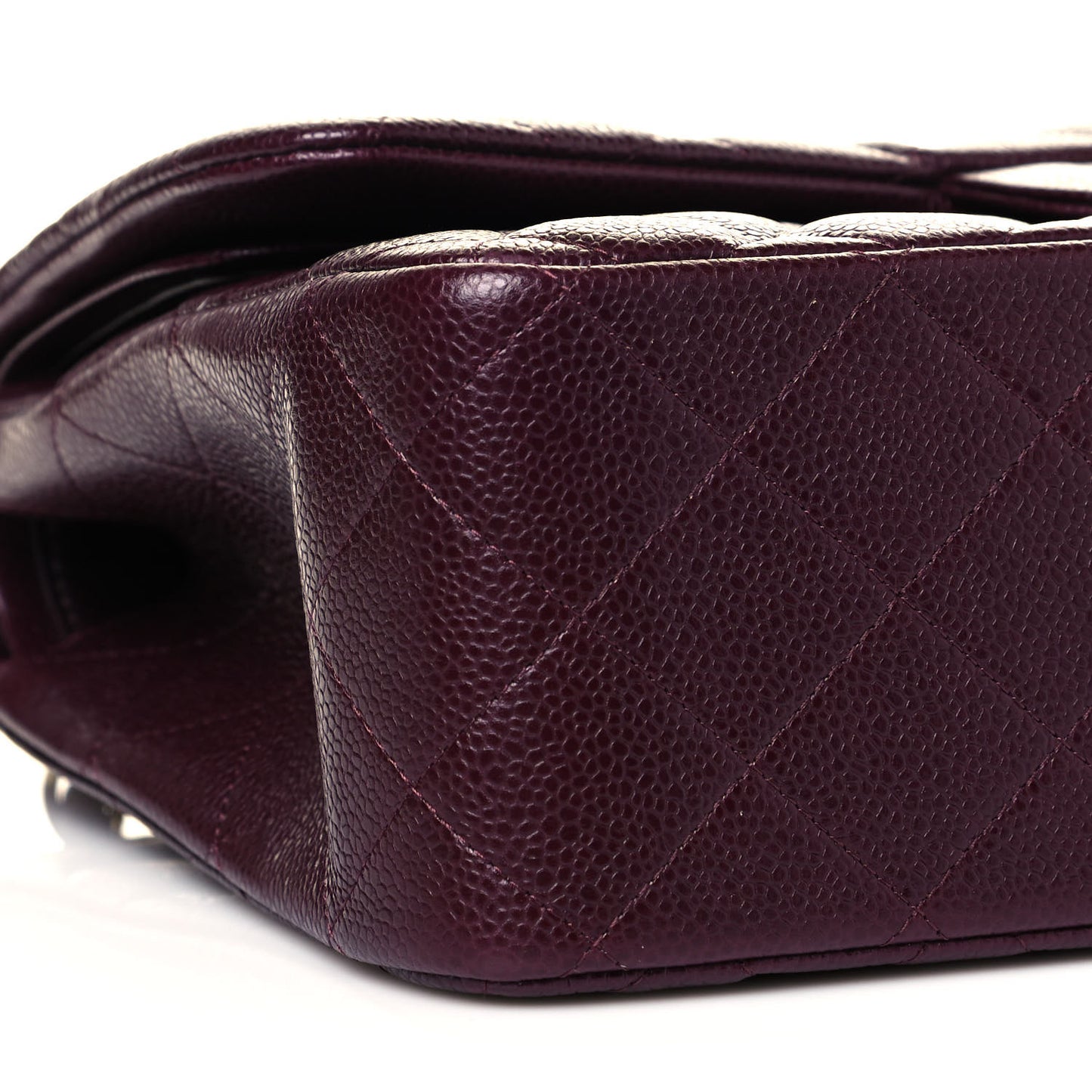 Caviar Quilted Jumbo Double Flap Burgundy
