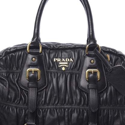 Prada Nappa Gaufre Buckle Bowler Black 9 of 11