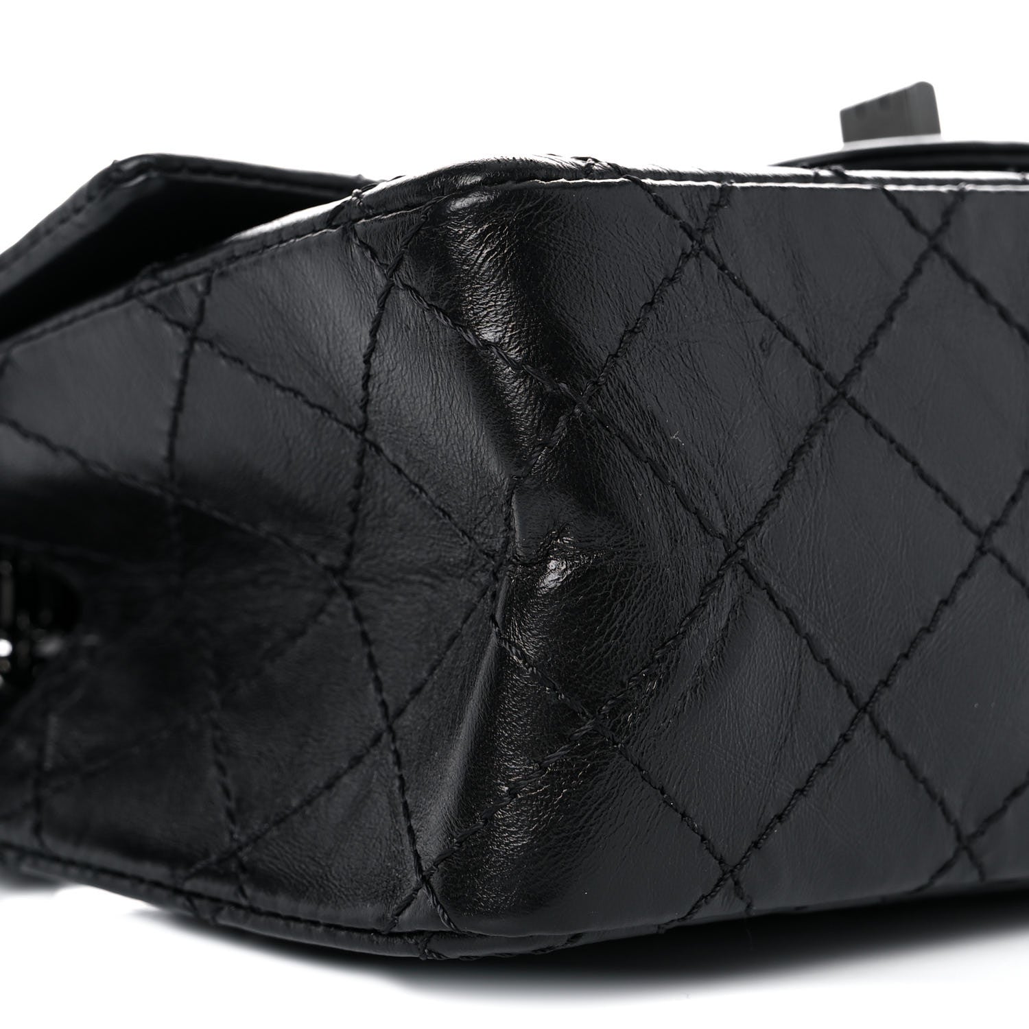 Chanel Aged Calfskin Quilted 2.55 Reissue Mini Flap So Black 7 of 9