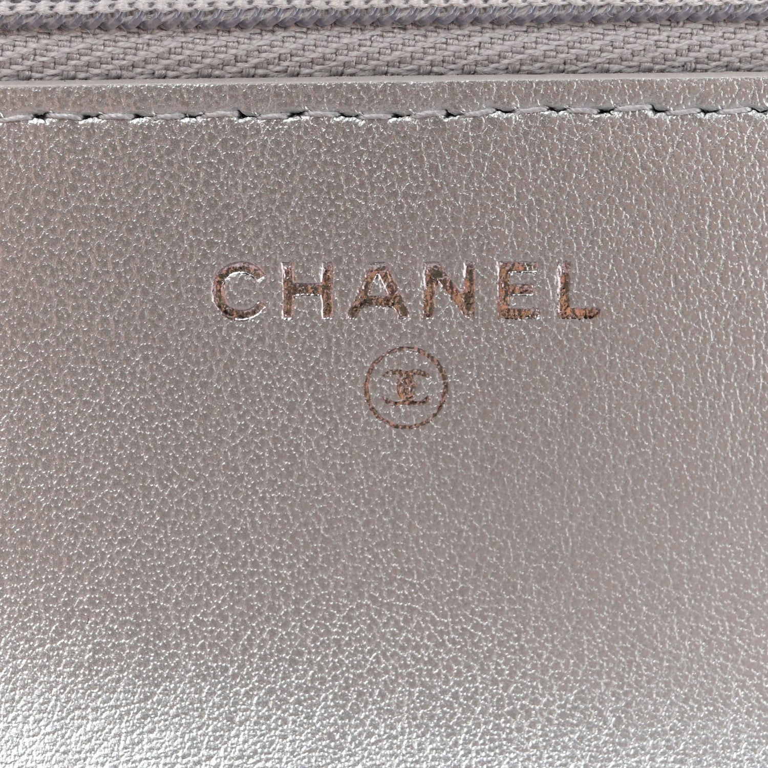 Chanel Metallic Caviar Quilted Wallet On Chain WOC Silver 6 of 13
