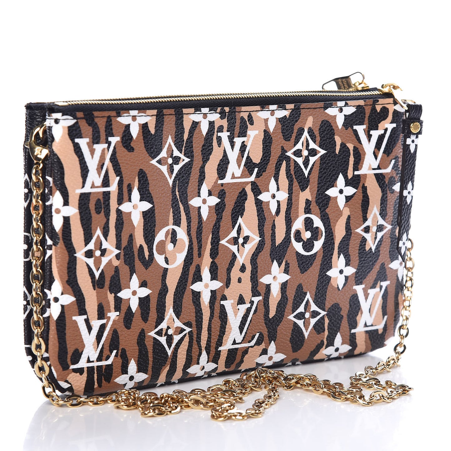 Monogram Giant Jungle Pochette Double Zip Black