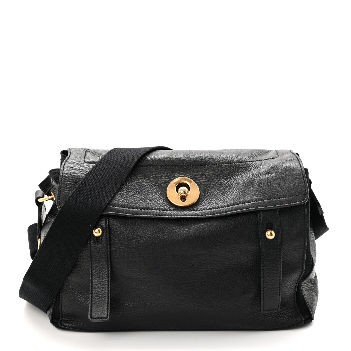 Calfskin Muse Two Messenger Black