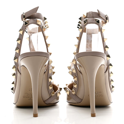 Valentino Garavani Patent Nappa Rockstud Ankle Strap 100mm Pumps 37 Poudre 5 of 10