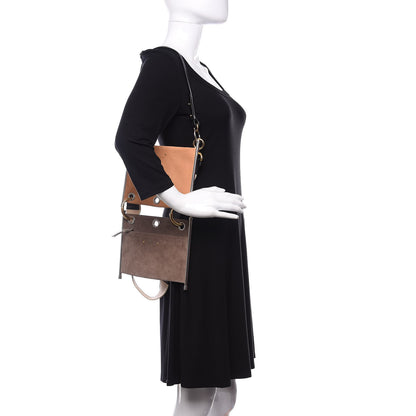 Chloe Smooth Calfskin Suede Roy Double Shoulder Bag Merino Grey Blushy Pink 3 of 11