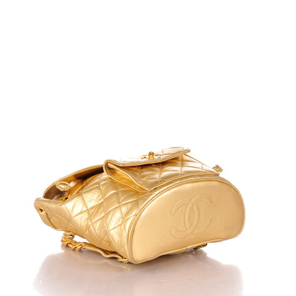 Chanel Lambskin Quilted Backpack Gold 4 of 8