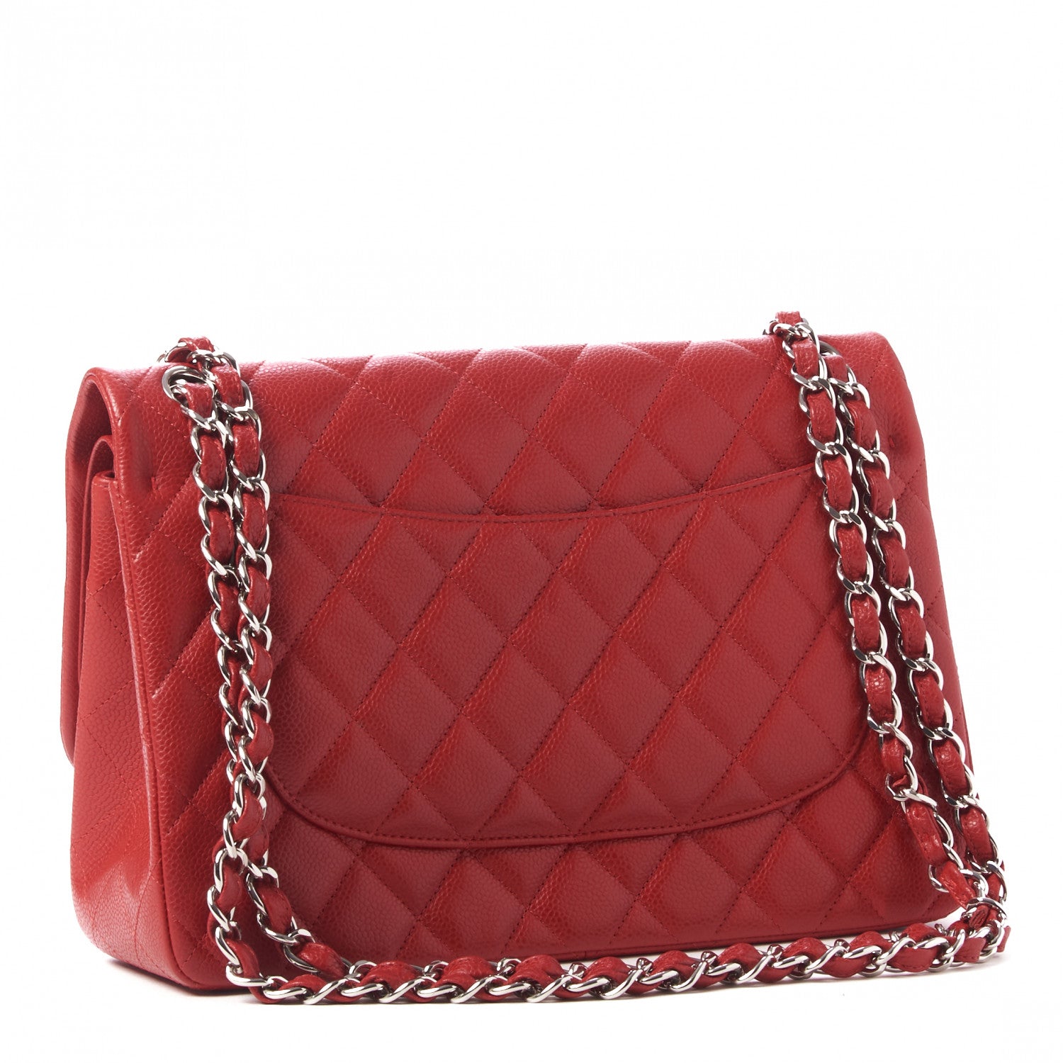 Chanel Caviar Quilted Jumbo Double Flap Red 3 of 11